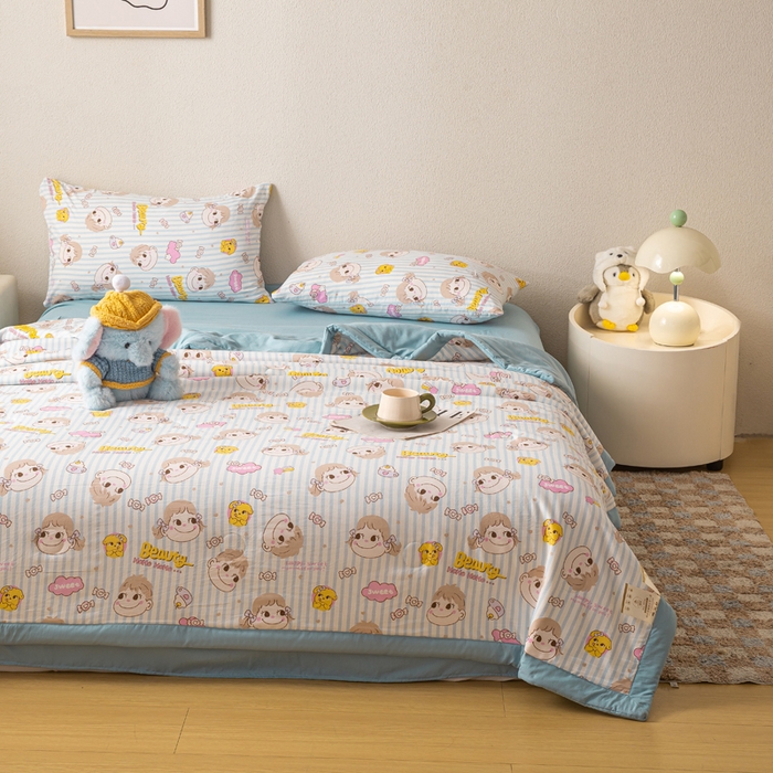 91家纺网 家纺一手货源 找家纺 爱屋及屋 2026新款水洗棉印花夏被夏凉被被子被芯 唐小佳