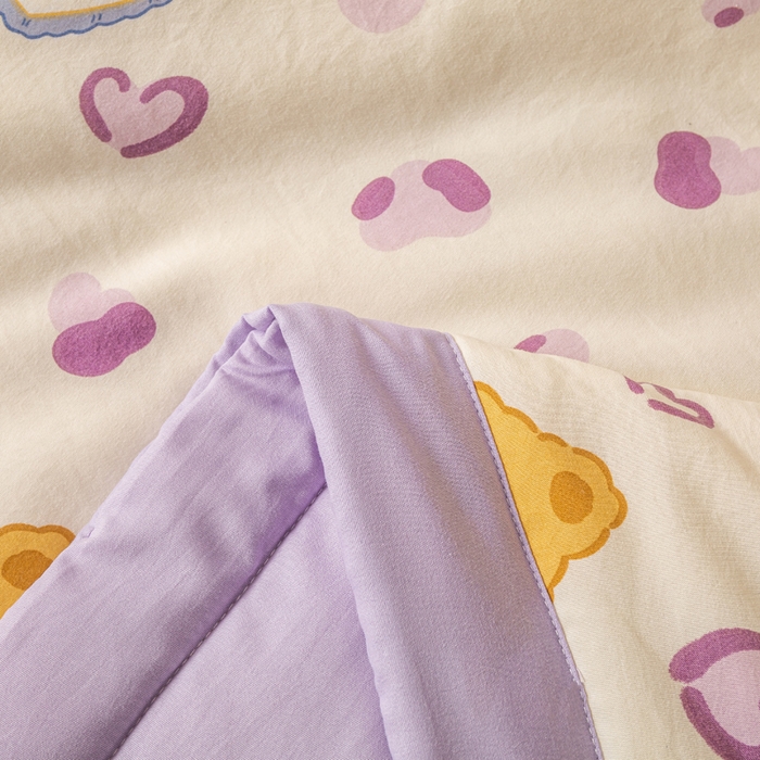 91家纺网 家纺一手货源 找家纺 爱屋及屋 2026新款水洗棉印花夏被夏凉被被子被芯 豹纹小熊