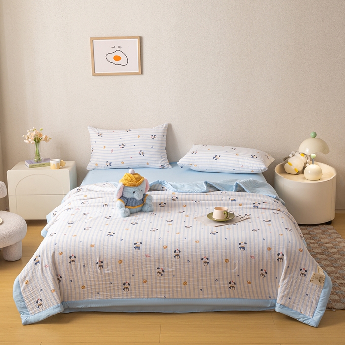 91家纺网 家纺一手货源 找家纺 爱屋及屋 2026新款水洗棉印花夏被夏凉被被子被芯 蛋糕小狗