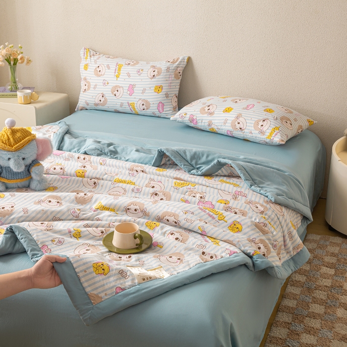 91家纺网 家纺一手货源 找家纺 爱屋及屋 2026新款水洗棉印花夏被夏凉被被子被芯 唐小佳