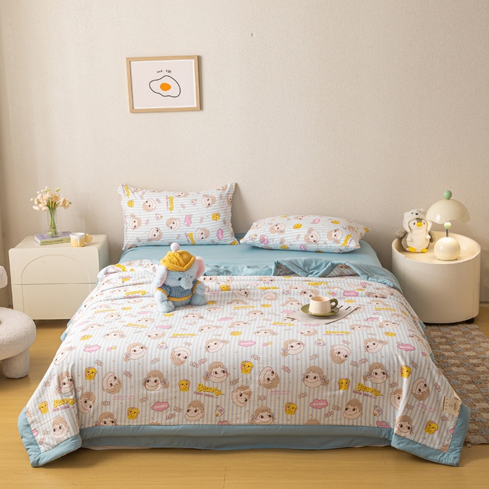 91家纺网 家纺一手货源 找家纺 爱屋及屋 2026新款水洗棉印花夏被夏凉被被子被芯 唐小佳