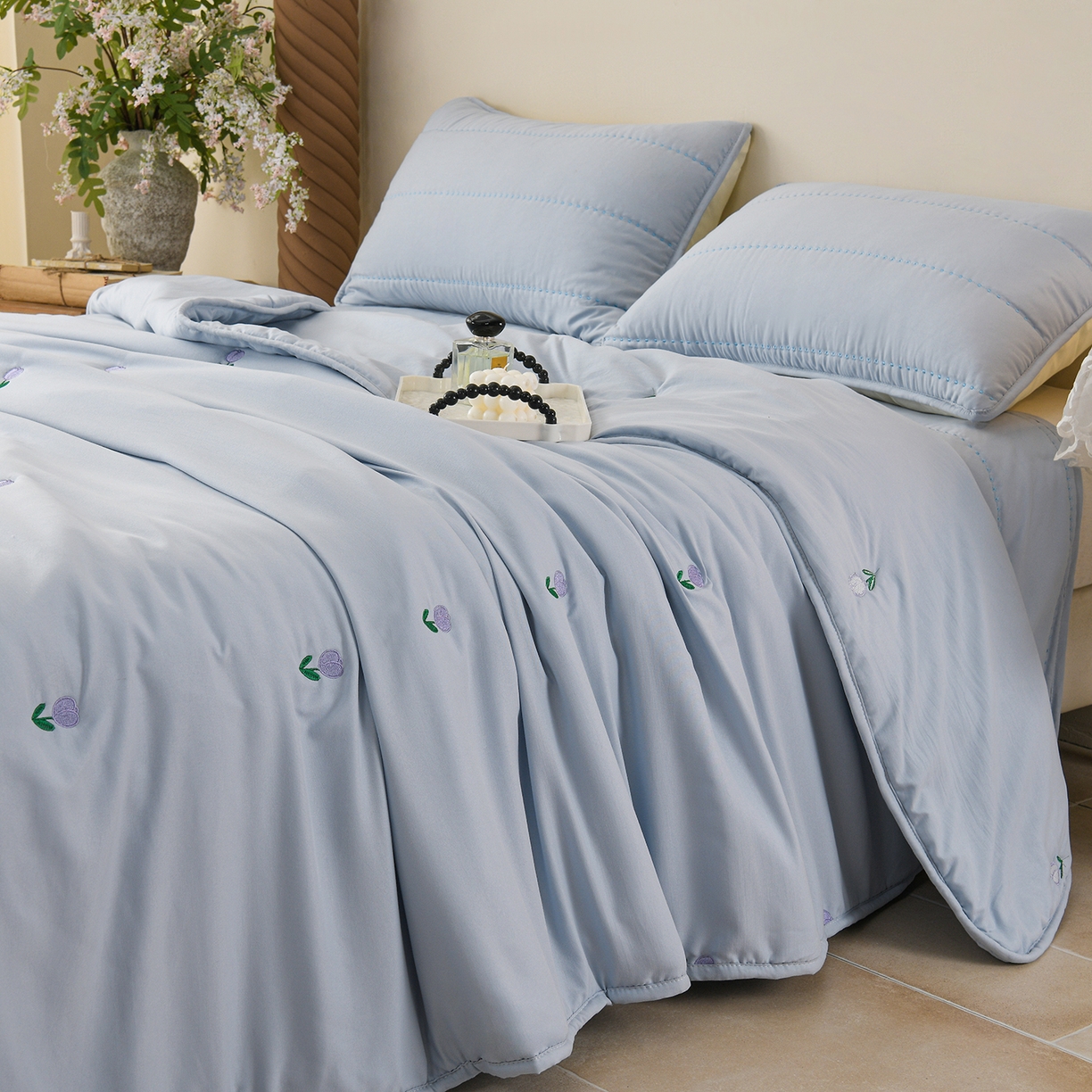 91家纺网 家纺一手货源 找家纺 （总）推推家纺 2026新款水洗棉床盖夏被四件套