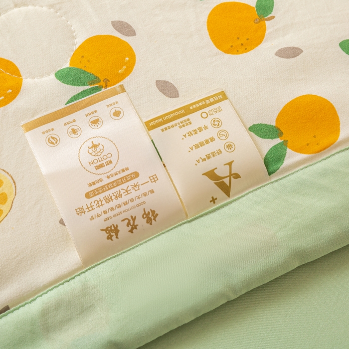 91家纺网 家纺一手货源 找家纺 爱屋及屋 2026新款水洗棉印花夏被夏凉被被子被芯 心想事橙