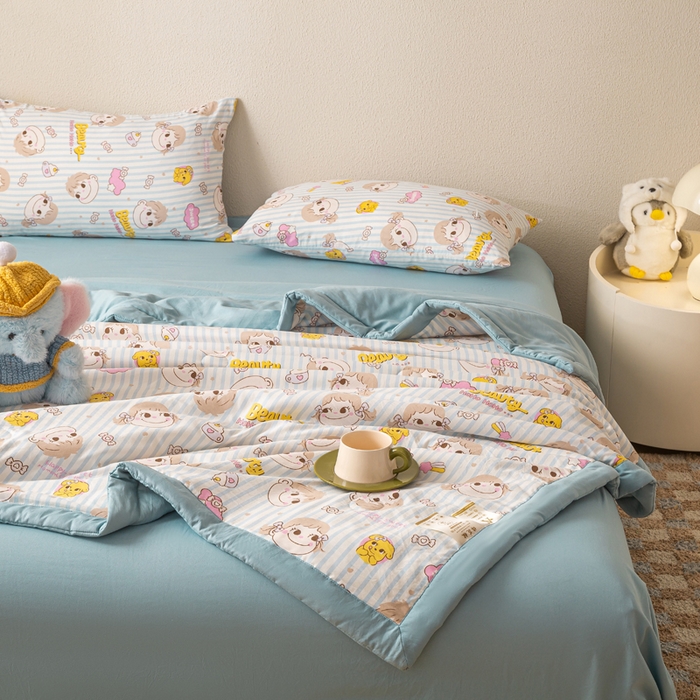 91家纺网 家纺一手货源 找家纺 爱屋及屋 2026新款水洗棉印花夏被夏凉被被子被芯 唐小佳