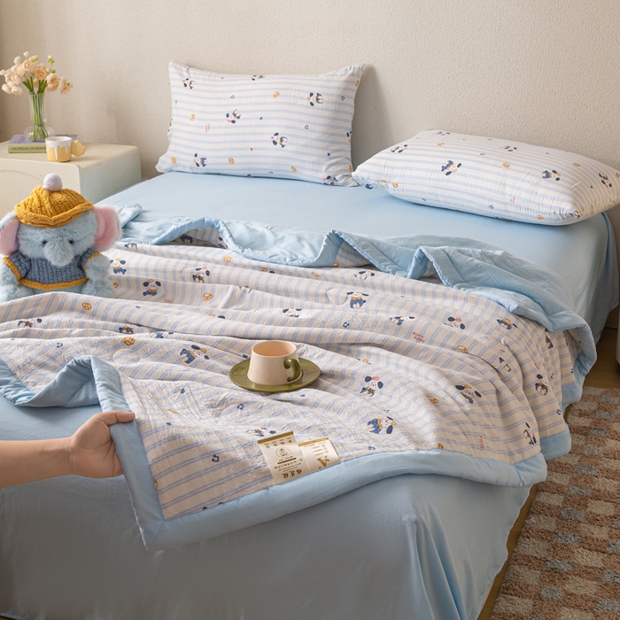 91家纺网 家纺一手货源 找家纺 爱屋及屋 2026新款水洗棉印花夏被夏凉被被子被芯 蛋糕小狗