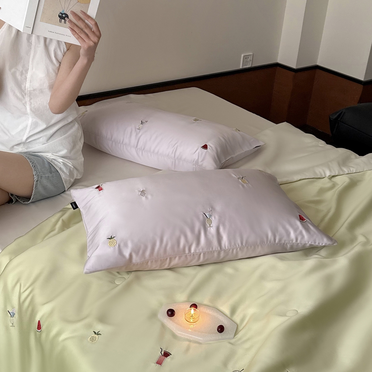 91家纺网 家纺一手货源 找家纺 （总）鹿班家居 2026夏季新品60S兰精天丝刺绣夏被系列-夏日缤纷（标准会员-20元）