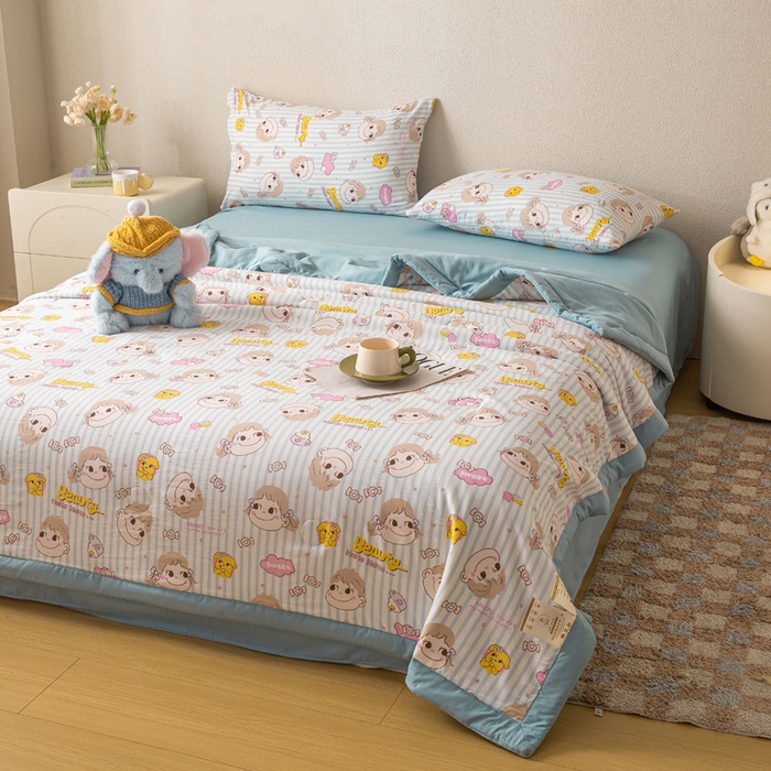 91家纺网 家纺一手货源 找家纺 爱屋及屋 2026新款水洗棉印花夏被夏凉被被子被芯 唐小佳