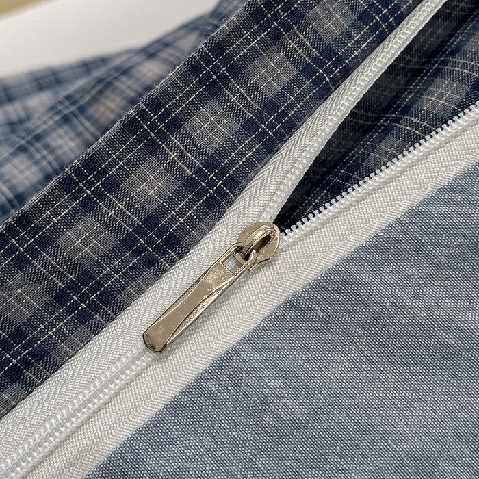 91家纺网 家纺一手货源 找家纺 梦依依 2026新款全棉色织水洗棉拉链款单品被套 巴赫兰