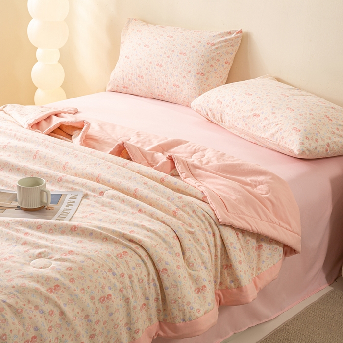 91家纺网 家纺一手货源 找家纺 爱屋及屋 2026新款水洗棉印花夏被夏凉被被子被芯 悦夏