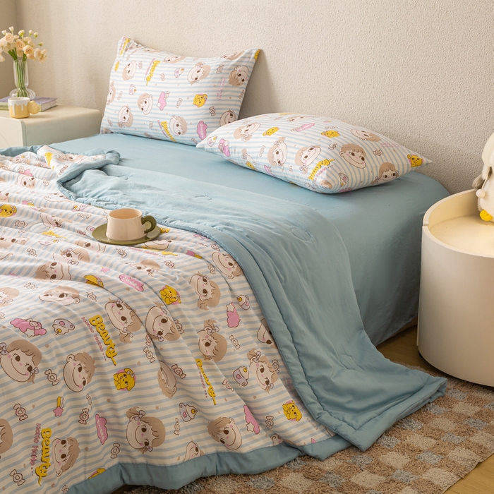 91家纺网 家纺一手货源 找家纺 爱屋及屋 2026新款水洗棉印花夏被夏凉被被子被芯 唐小佳