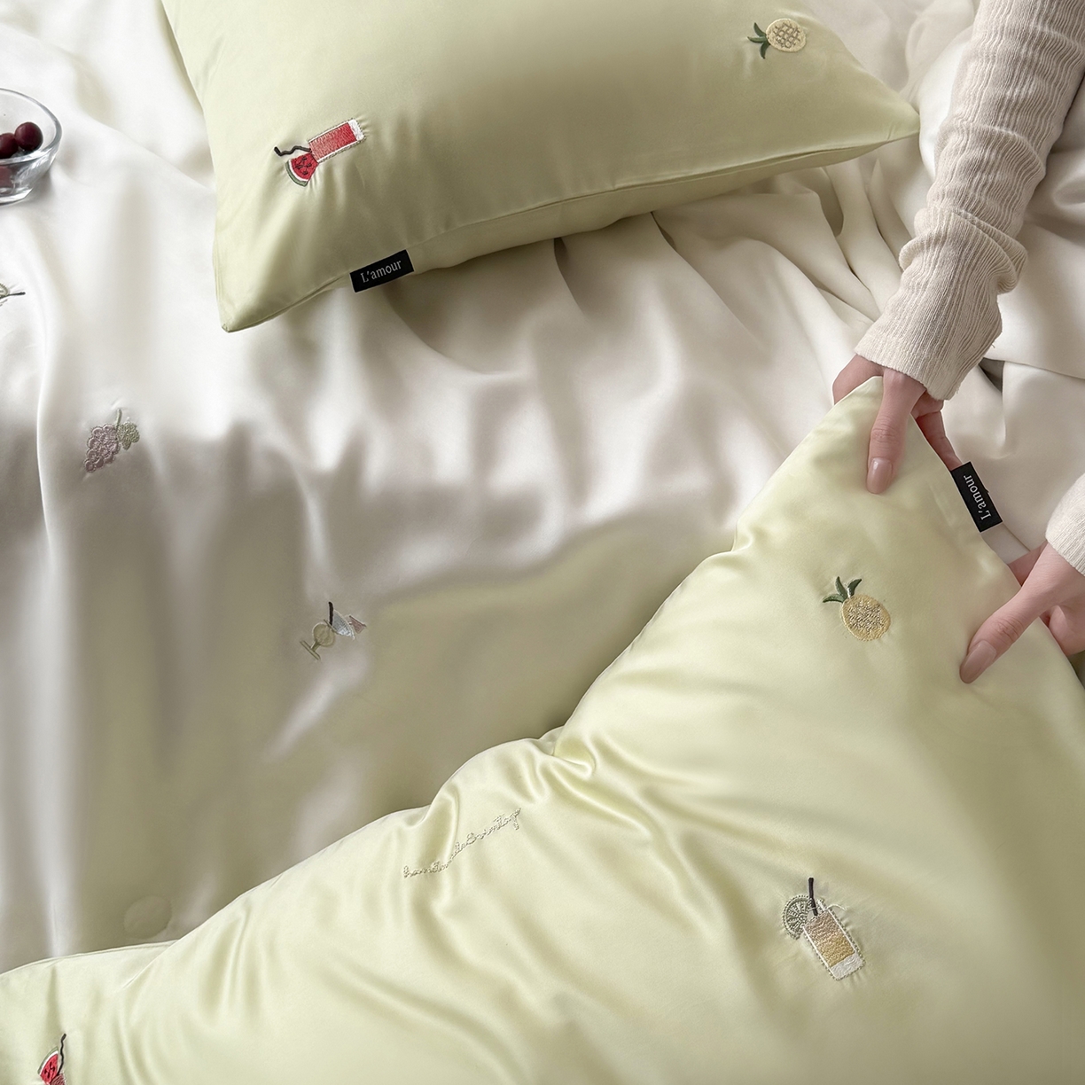 91家纺网 家纺一手货源 找家纺 鹿班家居 2026夏季新品60S兰精天丝刺绣夏被系列-夏日缤纷（标准会员-20元） 夏日缤纷-绿白紫