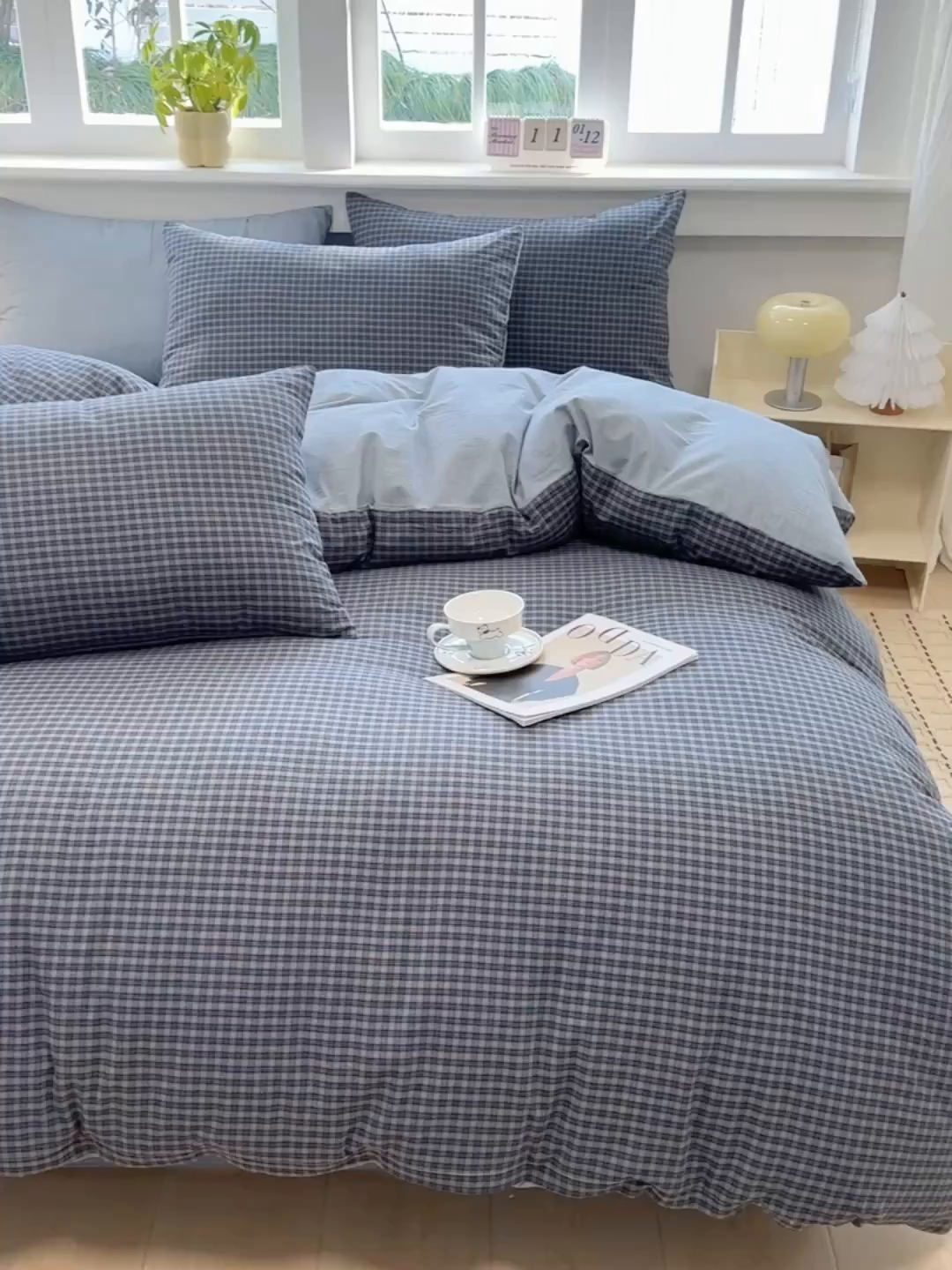 91家纺网 家纺一手货源 找家纺 梦依依 2026新款全棉色织水洗棉拉链款单品被套 巴赫兰