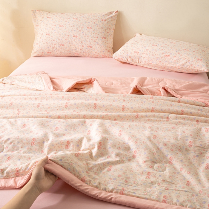 91家纺网 家纺一手货源 找家纺 爱屋及屋 2026新款水洗棉印花夏被夏凉被被子被芯 悦夏