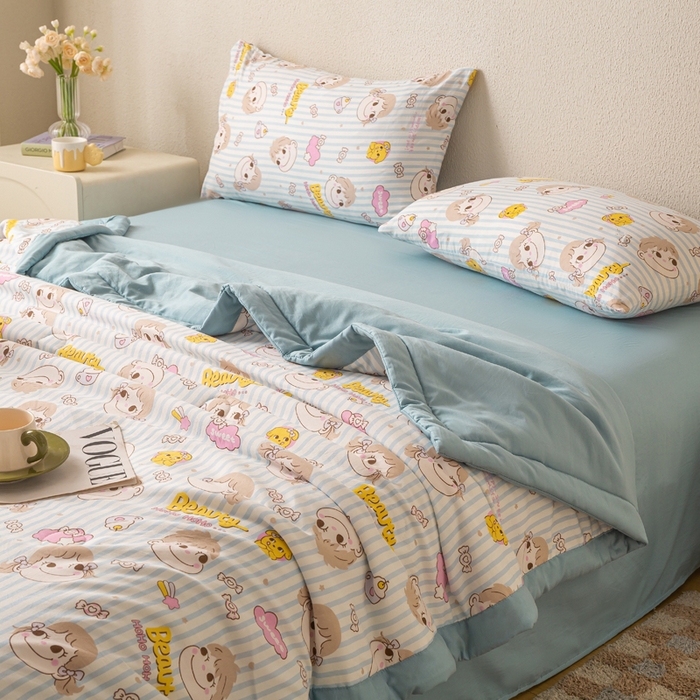 91家纺网 家纺一手货源 找家纺 爱屋及屋 2026新款水洗棉印花夏被夏凉被被子被芯 唐小佳