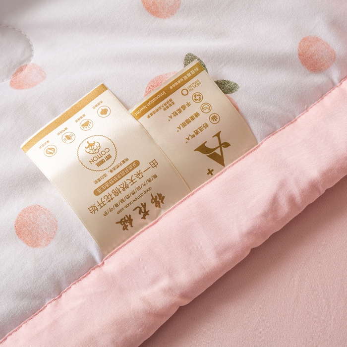 91家纺网 家纺一手货源 找家纺 爱屋及屋 2026新款水洗棉印花夏被夏凉被被子被芯 元气桃桃