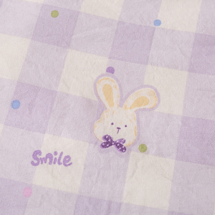 91家纺网 家纺一手货源 找家纺 爱屋及屋 2026新款水洗棉印花夏被夏凉被被子被芯 格子小兔