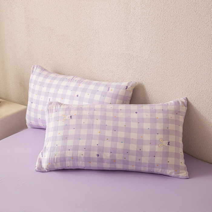 91家纺网 家纺一手货源 找家纺 爱屋及屋 2026新款水洗棉印花夏被夏凉被被子被芯 格子小兔