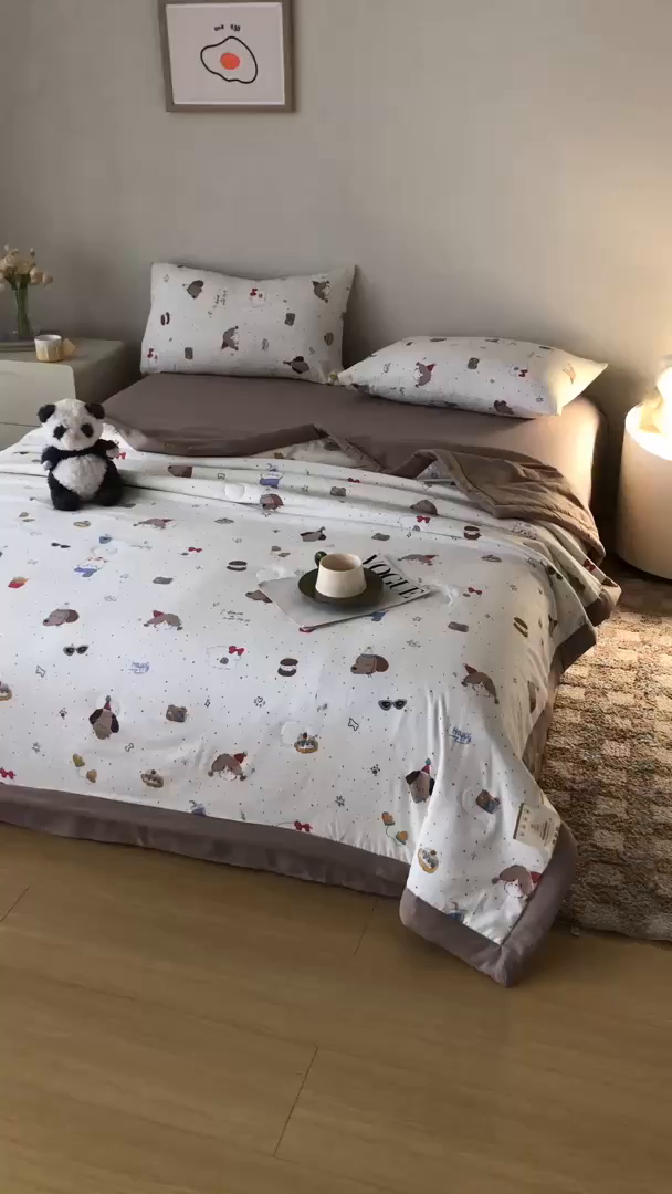 91家纺网 家纺一手货源 找家纺 （总）爱屋及屋 2026新款水洗棉印花夏被夏凉被被子被芯