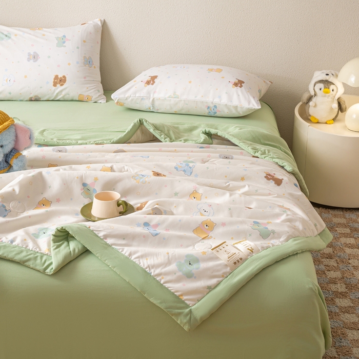 91家纺网 家纺一手货源 找家纺 爱屋及屋 2026新款水洗棉印花夏被夏凉被被子被芯 童趣色彩