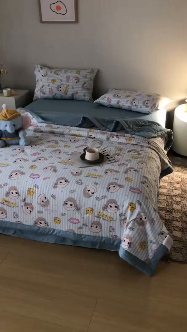 91家纺网 家纺一手货源 找家纺 爱屋及屋 2026新款水洗棉印花夏被夏凉被被子被芯 唐小佳