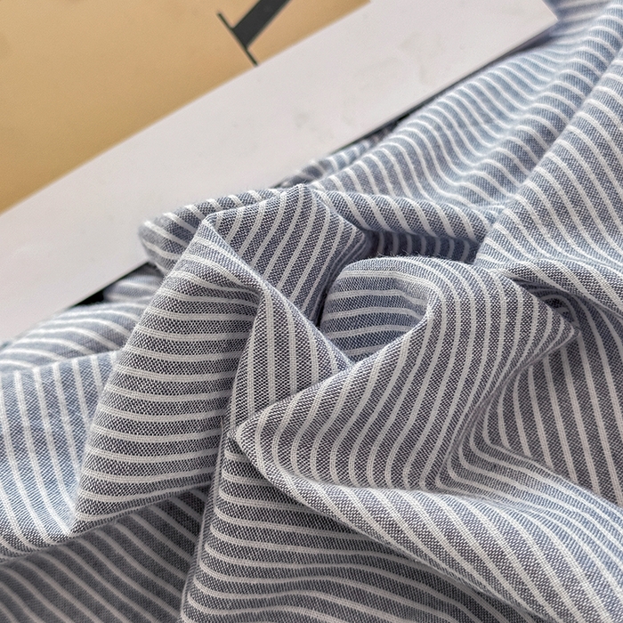 91家纺网 家纺一手货源 找家纺 梦依依 2026新款全棉色织水洗棉拉链款单品被套 蓝细条