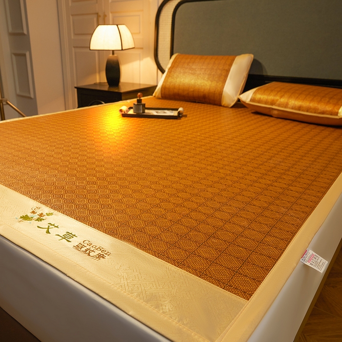 91家纺网 家纺一手货源 找家纺 （总）大元 2026新款凉席刺绣艾草藤席