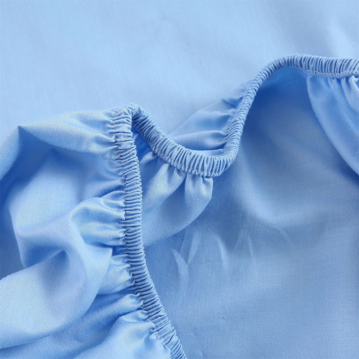 91家纺网 家纺一手货源 找家纺 乐逸家纺 2026新款斜纹全棉100%高支高密40支精美刺绣款单层床笠三件套一见倾心系列 一见倾心-婴儿蓝