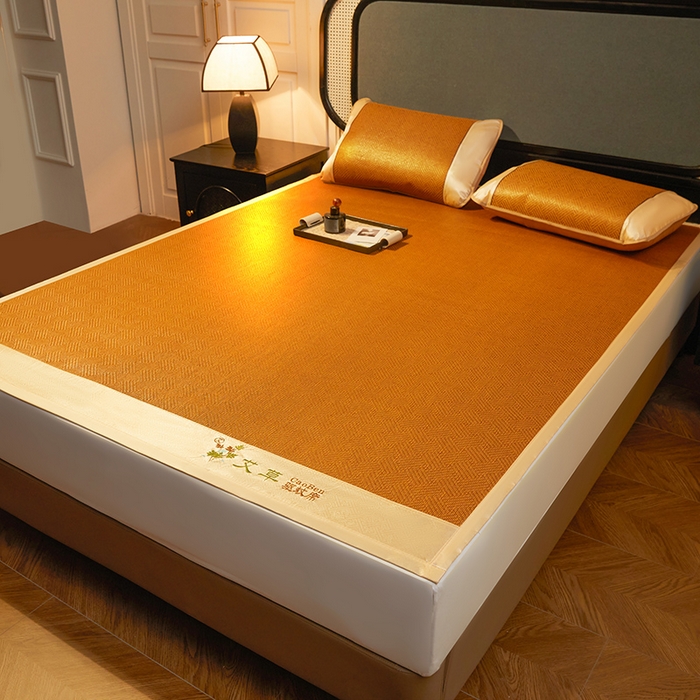 91家纺网 家纺一手货源 找家纺 （总）大元 2026新款凉席刺绣艾草藤席