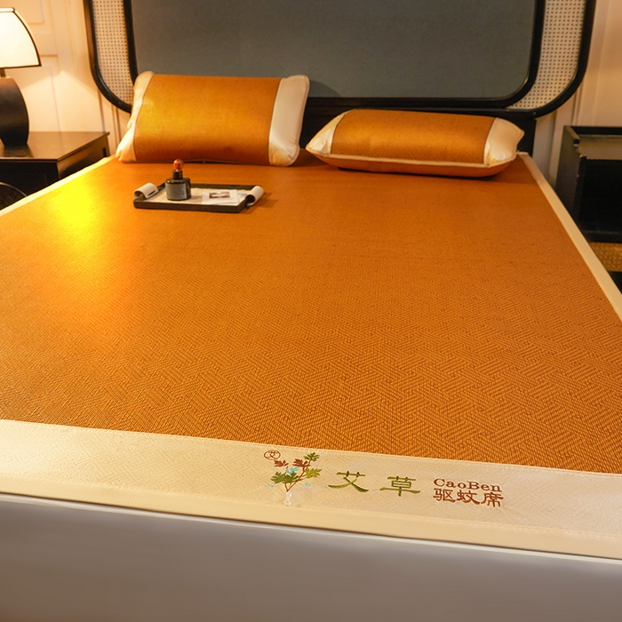 91家纺网 家纺一手货源 找家纺 （总）大元 2026新款凉席刺绣艾草藤席