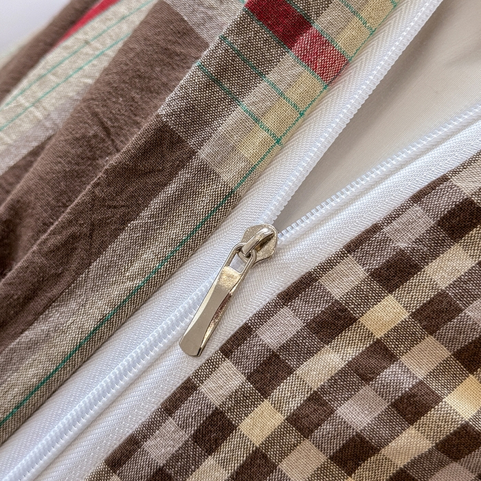 91家纺网 家纺一手货源 找家纺 梦依依 2026新款全棉色织水洗棉拉链款单品被套 木槿咖