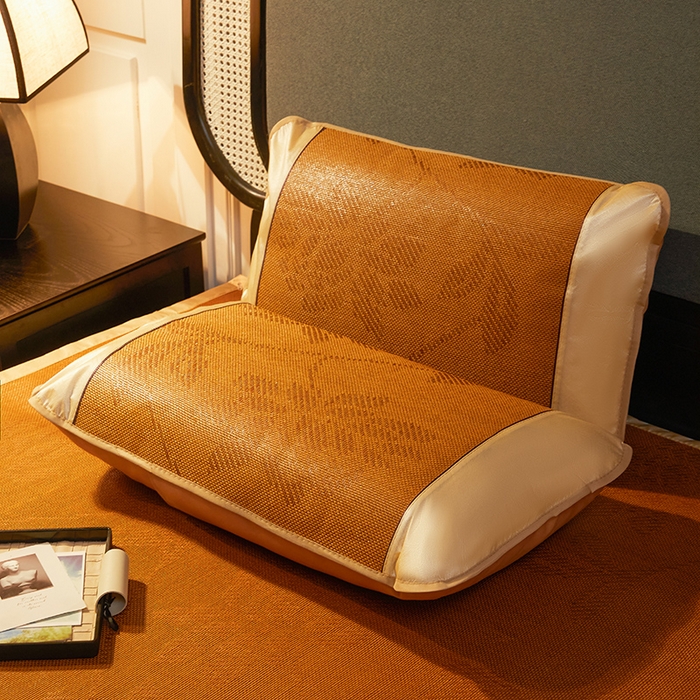 91家纺网 家纺一手货源 找家纺 大元 2026新款凉席刺绣艾草藤席 刺绣款-水中花