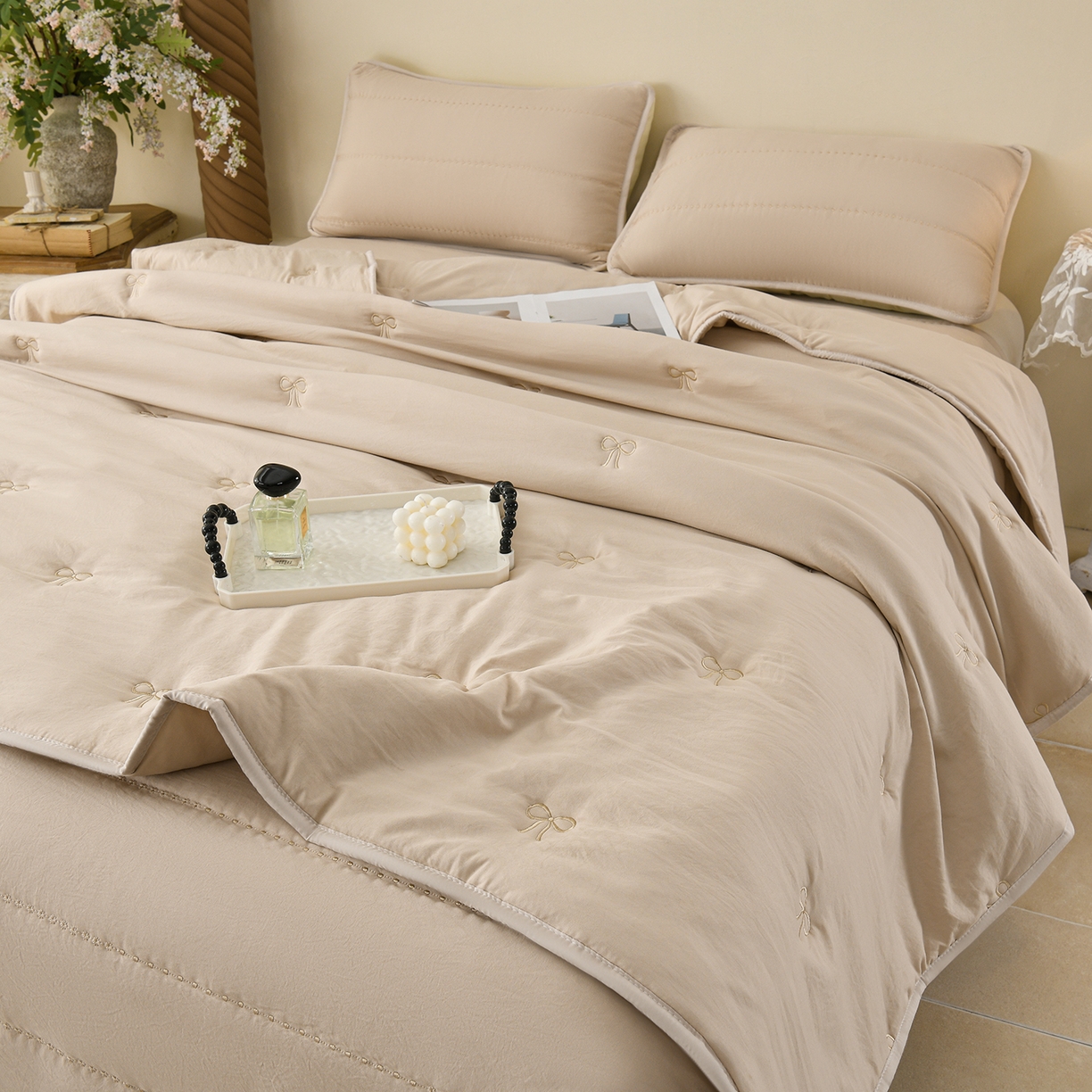 91家纺网 家纺一手货源 找家纺 （总）推推家纺 2026新款水洗棉床盖夏被四件套