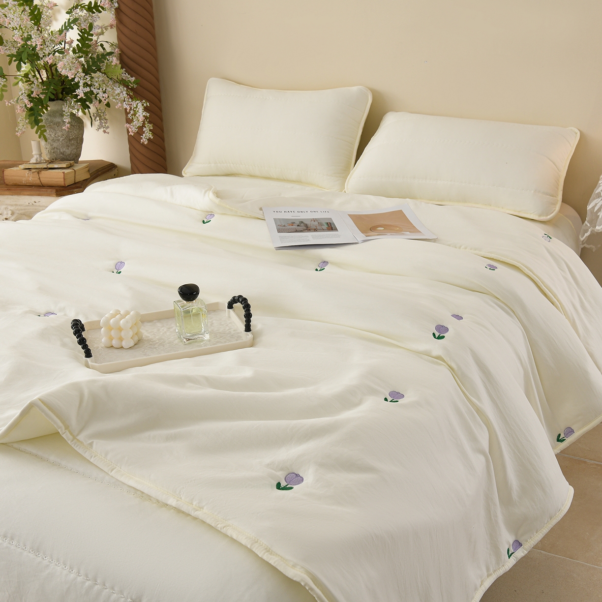 91家纺网 家纺一手货源 找家纺 （总）推推家纺 2026新款水洗棉床盖夏被四件套