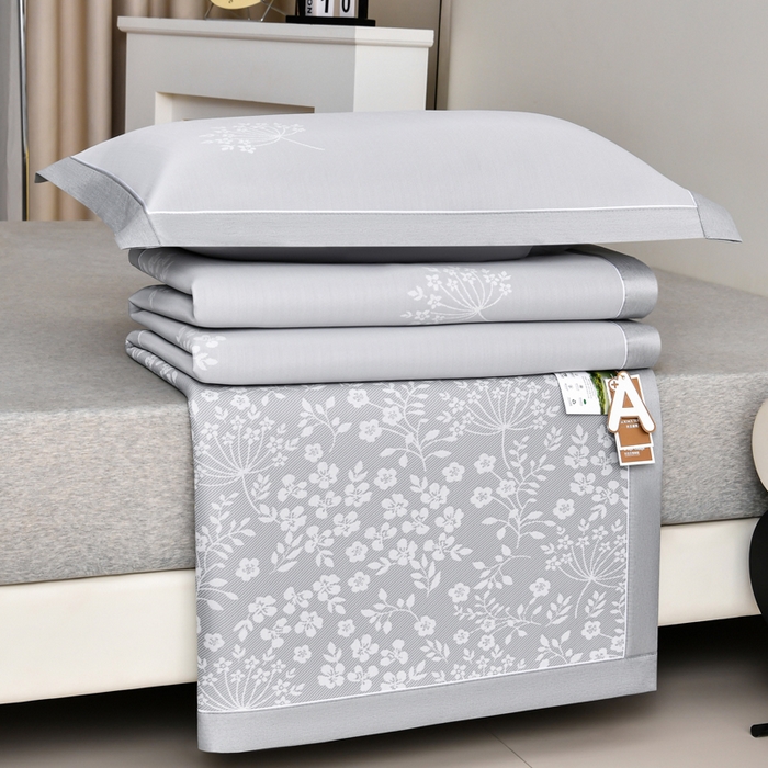 91家纺网 家纺一手货源 找家纺 （总）小牛席业 2026春夏新款【实拍风格】PE凉感小碎花提花冰丝席