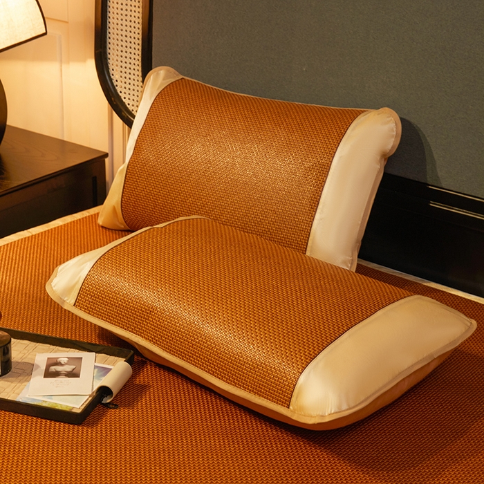 91家纺网 家纺一手货源 找家纺 大元 2026新款凉席刺绣艾草藤席 刺绣款-步步高