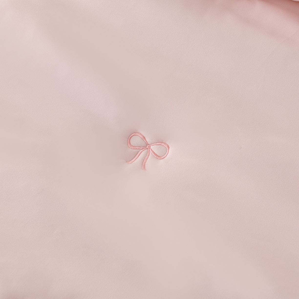 91家纺网 家纺一手货源 找家纺 推推家纺 2026新款水洗棉床盖夏被四件套 蝴蝶结-粉色