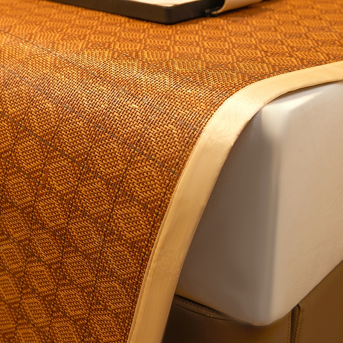 91家纺网 家纺一手货源 找家纺 大元 2026新款凉席刺绣艾草藤席 刺绣款-罗马格