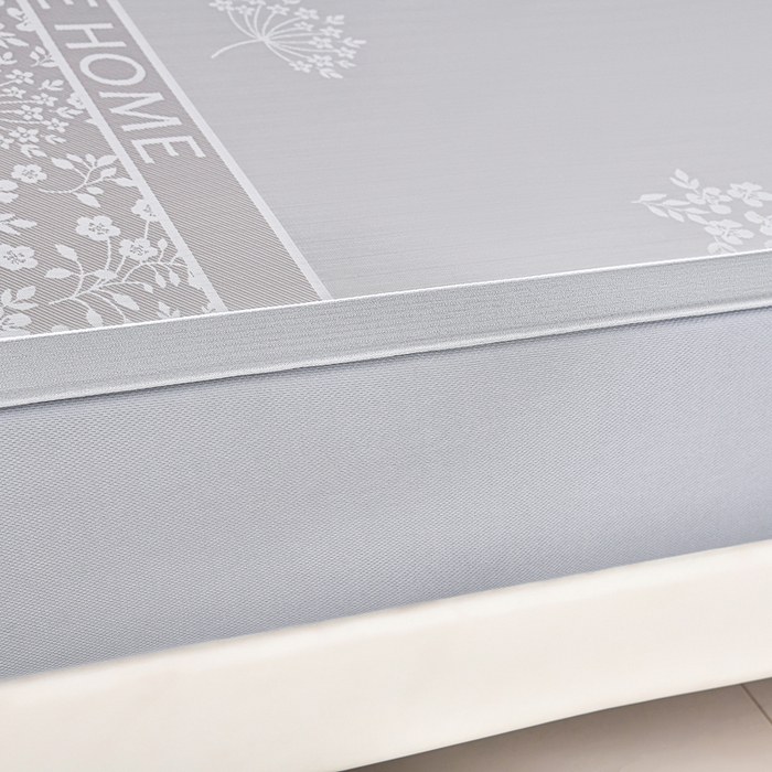 91家纺网 家纺一手货源 找家纺 小牛席业 2026春夏新款【实拍风格】PE凉感小碎花提花冰丝席凉席席子（床笠款） 香槟