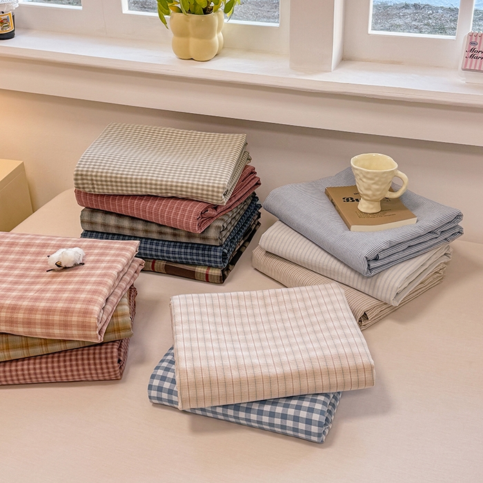 91家纺网 家纺一手货源 找家纺 梦依依 2026新款全棉色织水洗棉拉链款单品被套 组合