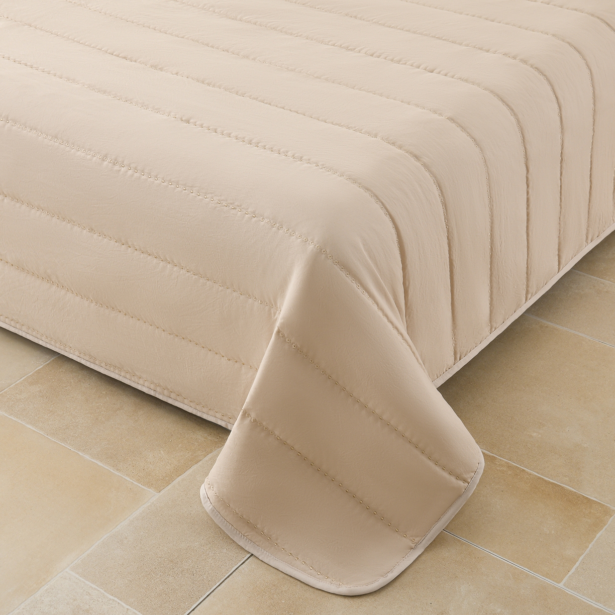 91家纺网 家纺一手货源 找家纺 推推家纺 2026新款水洗棉床盖夏被四件套 蝴蝶结-卡其