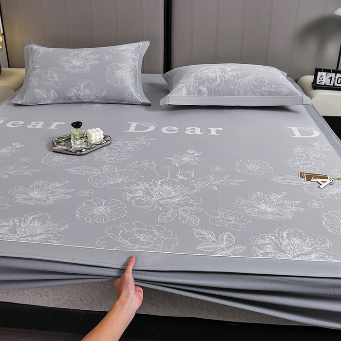 91家纺网 家纺一手货源 找家纺 （总）小牛席业 2026春夏新款【实拍风格】PE凉感凉席席子-轻奢赫本（床笠款）