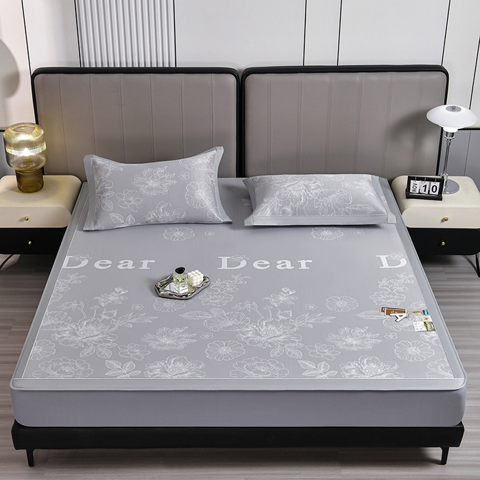 91家纺网 家纺一手货源 找家纺 （总）小牛席业 2026春夏新款【实拍风格】PE凉感凉席席子-轻奢赫本（床笠款）