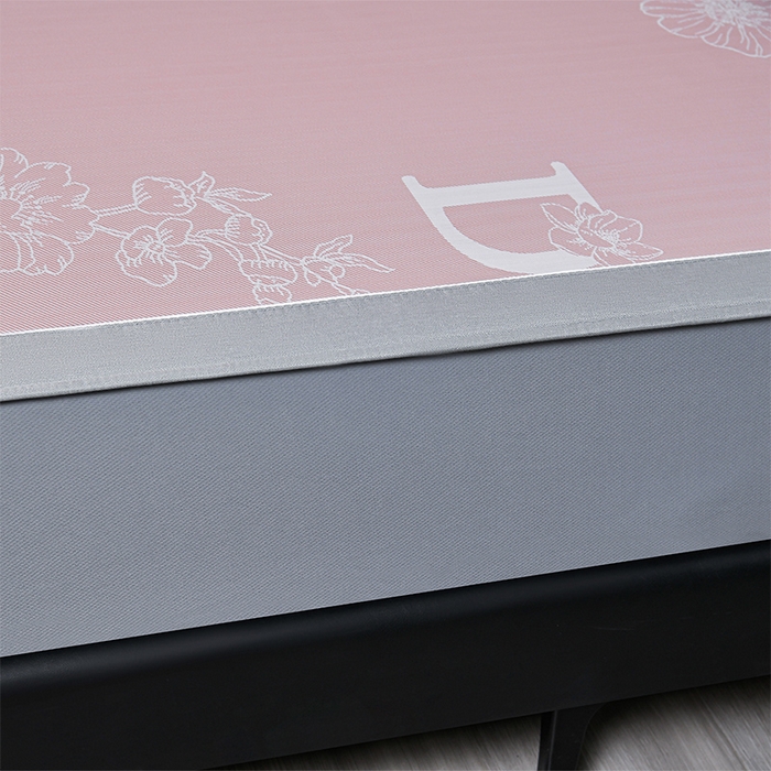 91家纺网 家纺一手货源 找家纺 小牛席业 2026春夏新款【实拍风格】PE凉感凉席席子-轻奢赫本（床笠款） 轻奢赫本-粉色