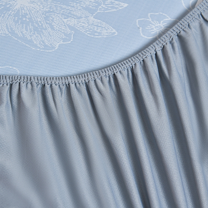 91家纺网 家纺一手货源 找家纺 小牛席业 2026春夏新款【实拍风格】PE凉感凉席席子-轻奢赫本（床笠款） 轻奢赫本-蓝色