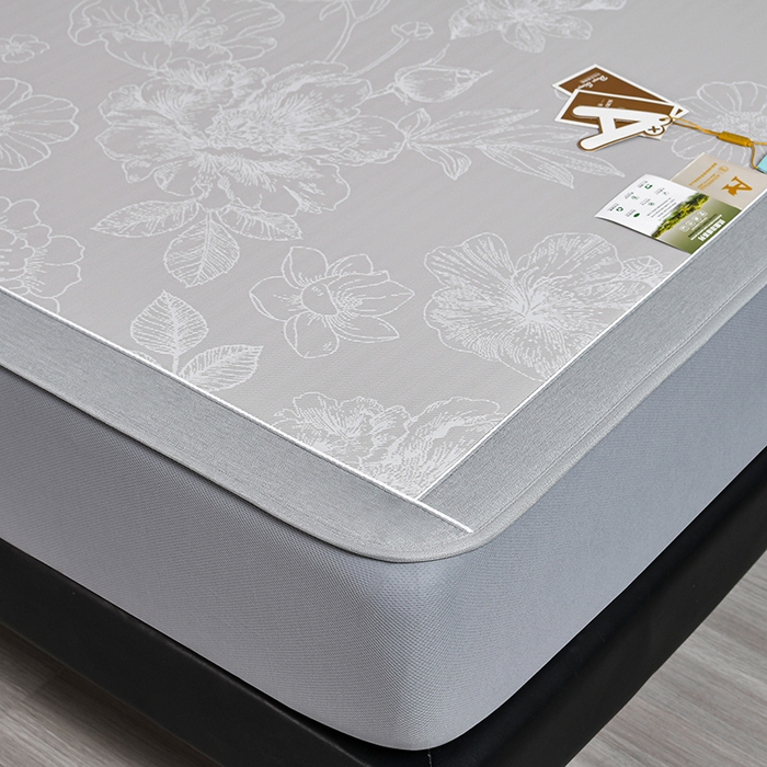 91家纺网 家纺一手货源 找家纺 小牛席业 2026春夏新款【实拍风格】PE凉感凉席席子-轻奢赫本（床笠款） 轻奢赫本-香槟