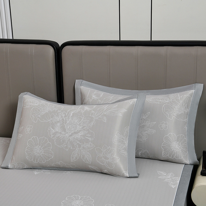 91家纺网 家纺一手货源 找家纺 小牛席业 2026春夏新款【实拍风格】PE凉感凉席席子-轻奢赫本（床笠款） 轻奢赫本-香槟