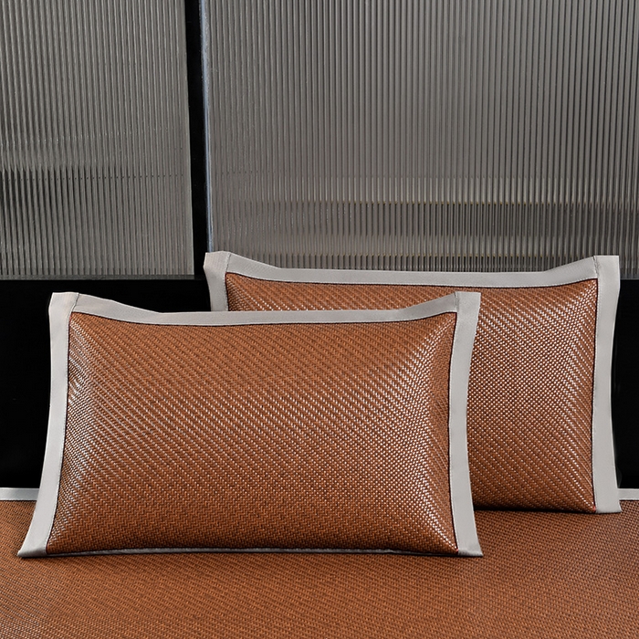 91家纺网 家纺一手货源 找家纺 （总）小牛席业 2026春夏新款PE冷感霸王藤系列凉席席子（熊猫刺绣款）