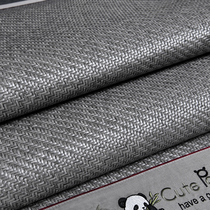 91家纺网 家纺一手货源 找家纺 小牛席业 2026春夏新款PE冷感霸王藤系列凉席席子（熊猫刺绣款） 熊猫刺绣款-灰色