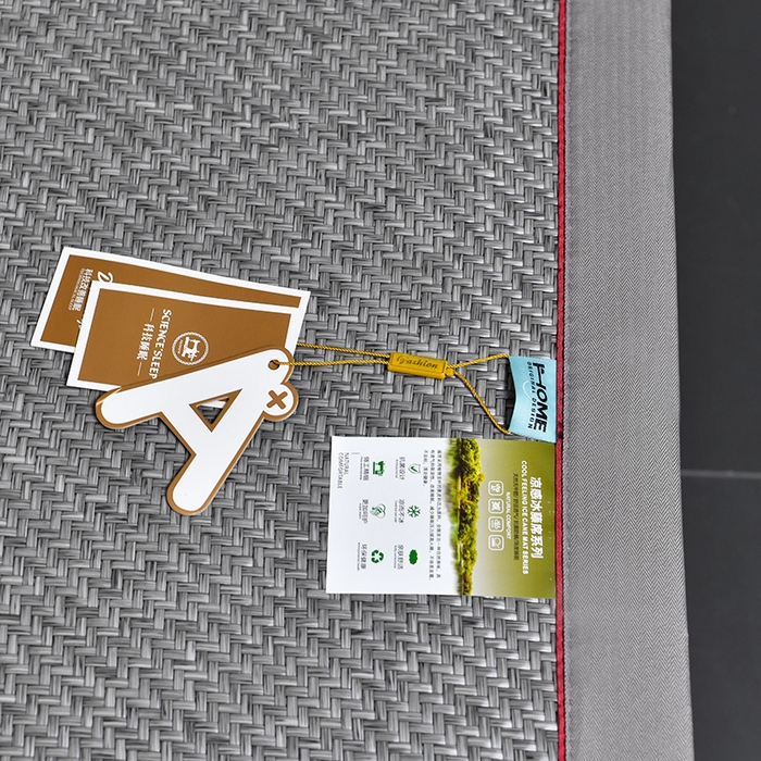 91家纺网 家纺一手货源 找家纺 小牛席业 2026春夏新款PE冷感霸王藤系列凉席席子（熊猫刺绣款） 熊猫刺绣款-灰色