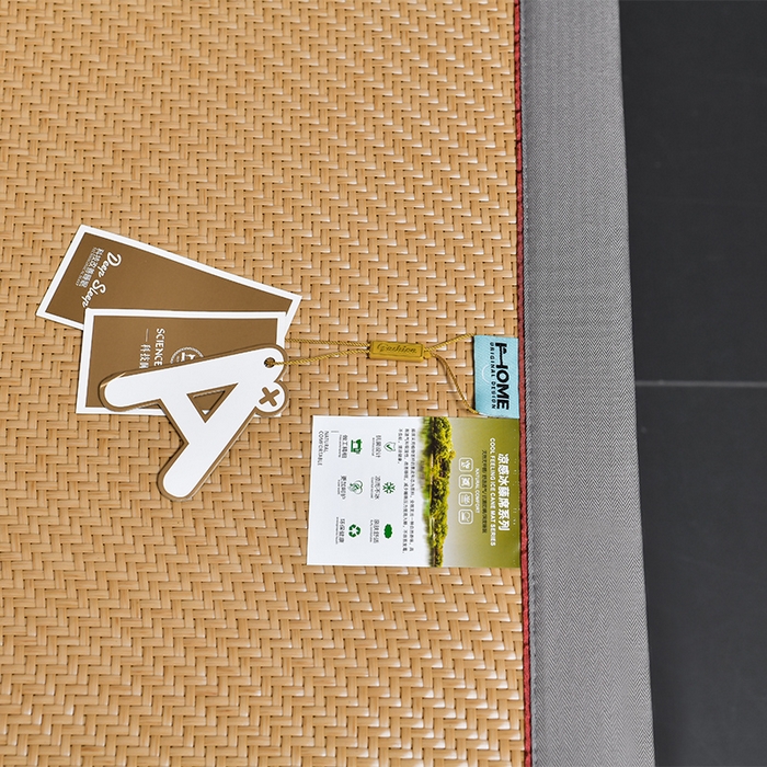 91家纺网 家纺一手货源 找家纺 小牛席业 2026春夏新款PE冷感霸王藤系列凉席席子（熊猫刺绣款） 熊猫刺绣款-黄色